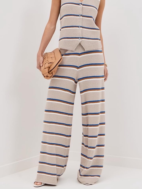 Le Bop Pants - LE BOP | striped wide leg pants